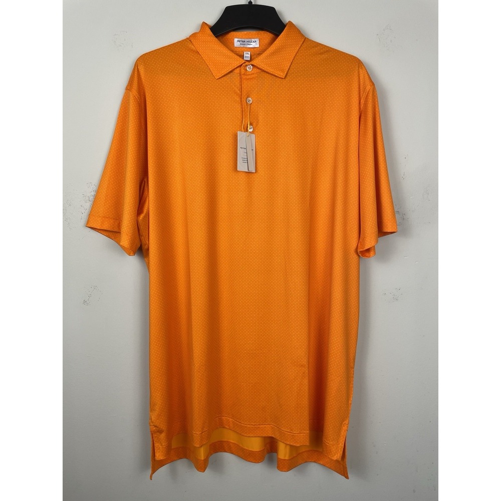 NEW Peter Millar Tesseract Jersey Polo Mens XXL Summer Comfort Orange Stretch - Picture 2 of 8